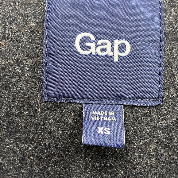 Gap Vest Womens XS Gray Puffer Down-Filled Wool-Blend Full Zip with Snap Preppy - Picture 2 of 13